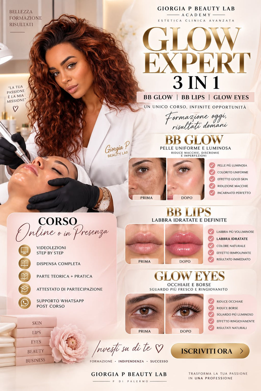 GLOW EXPERT 3 IN 1: Diventa specialista dei protocolli BB Glow viso, occhi e labbra