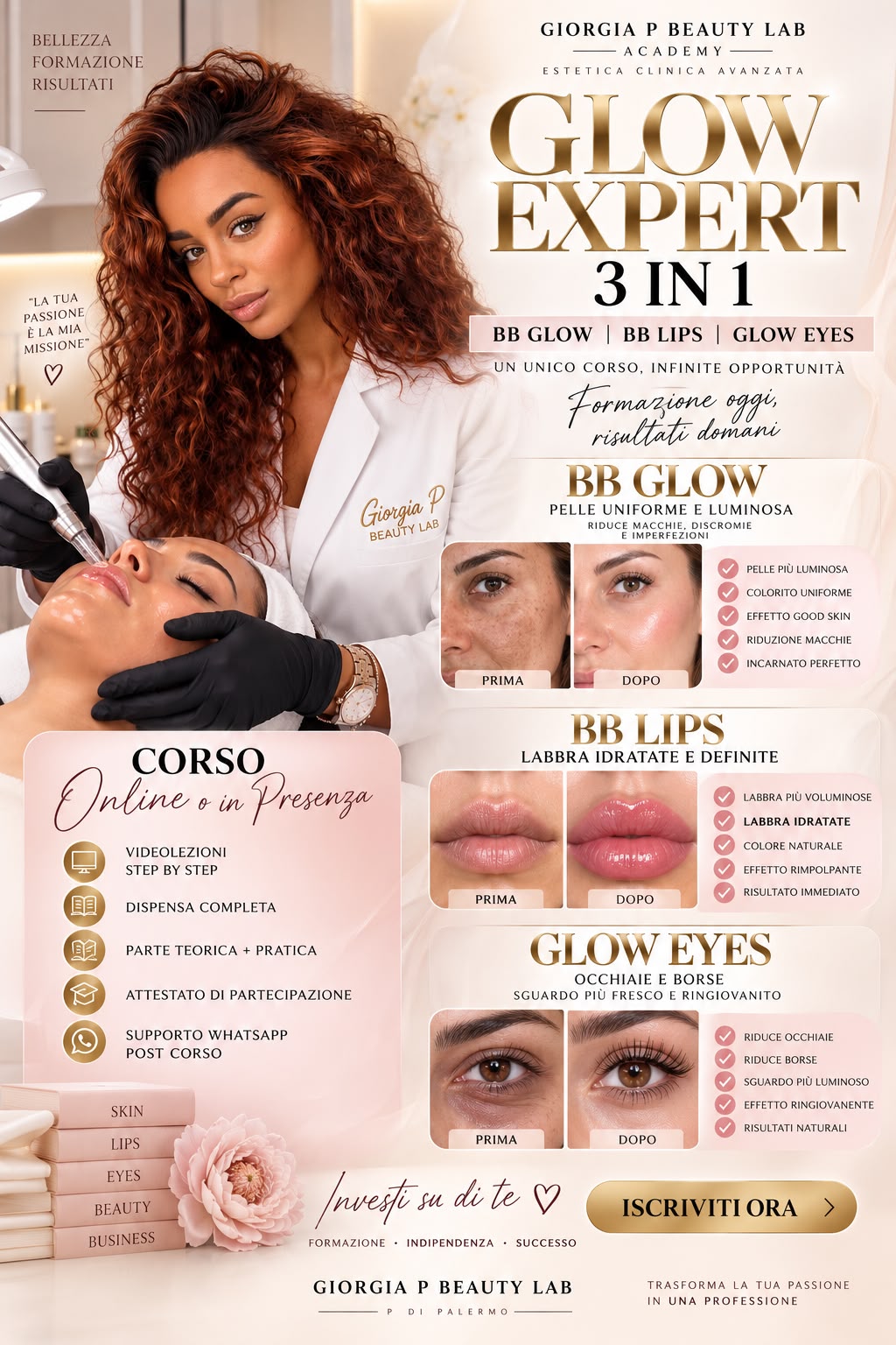 GLOW EXPERT 3 IN 1: Diventa specialista dei protocolli BB Glow viso, occhi e labbra